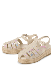 Girls Hello KittyÂ® Icon Espadrille Fisherman Sandals