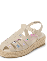 Girls Hello KittyÂ® Icon Espadrille Fisherman Sandals