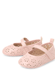 Baby Girls Perforated Floral Ballet Flats