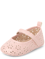 Baby Girls Perforated Floral Ballet Flats