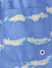 Boys Striped Swim Trunks