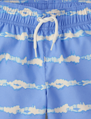 Boys Striped Swim Trunks