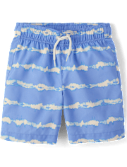 Boys Striped Swim Trunks