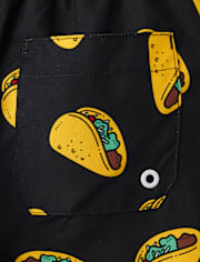 Boys Print Swim Trunks