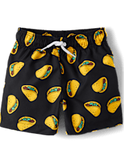 Boys Print Swim Trunks