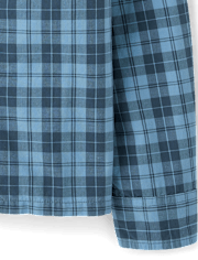 Boys Plaid Poplin Button Up Shirt