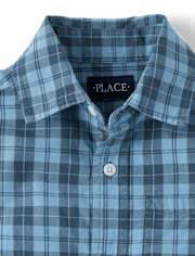 Boys Plaid Poplin Button Up Shirt