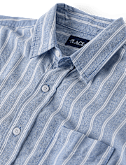 Mens Dad And Me Striped Oxford Button Up Shirt