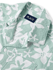 Boys Tropical Button Up Shirt