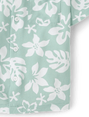 Boys Tropical Button Up Shirt