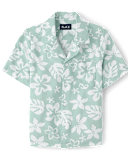 Boys Tropical Button Up Shirt