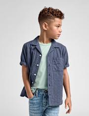 Chemise à carreaux texturée pour garçon