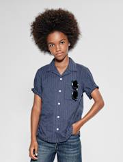 Chemise à carreaux texturée pour garçon