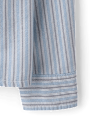 Boys Striped Oxford Button Up Shirt