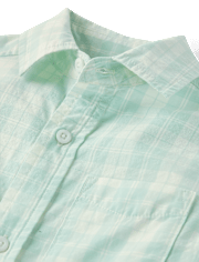 Boys Plaid Poplin Button Up Shirt