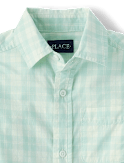 Chemise à carreaux en popeline boutonnée pour garçon