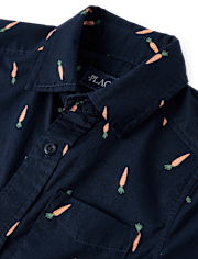 Chemise boutonnée en popeline à carreaux pour garçon