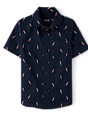 Chemise boutonnée en popeline à carreaux pour garçon