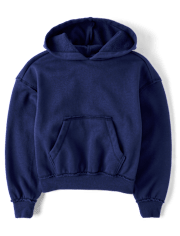 Girls Oversized Puff Print Bow Premium Fleece Hoodie