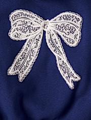 Girls Oversized Puff Print Bow Premium Fleece Hoodie