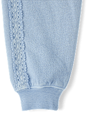 Girls Garment Dyed Crochet Lace Premium Fleece Sweatshirt