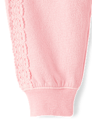 Girls Garment Dyed Crochet Lace Premium Fleece Sweatshirt