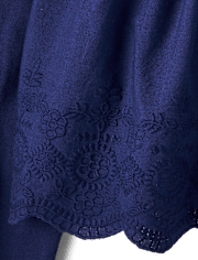 Girls Embroidered Eyelet Peplum Top