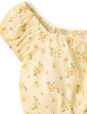 Girls Floral Smocked Top