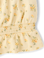 Girls Floral Smocked Top