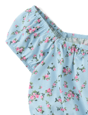 Girls Floral Smocked Top