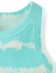 Girls Tie Dye Ribbed Tank Top