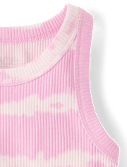 Girls Tie Dye Ribbed Tank Top