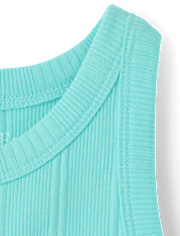 Girls Graphic Ribbed Tank Top