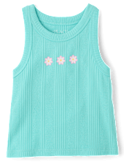 Girls Graphic Ribbed Tank Top