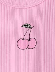 Girls Graphic Ribbed Tank Top