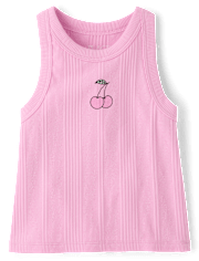 Girls Graphic Ribbed Tank Top