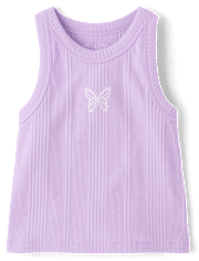 Girls Graphic Ribbed Tank Top