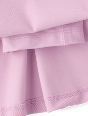 Girls Quick Dry High Rise Textured Ribbed Skort