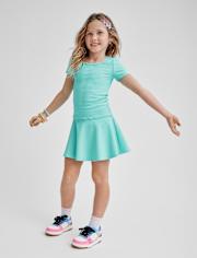 Jupe-short côtelée texturée taille haute à séchage rapide pour filles