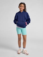 Short cycliste côtelé texturé à séchage rapide pour filles