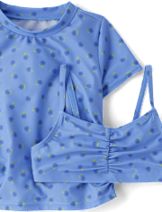 Girls Floral 4-Piece Swimsuit