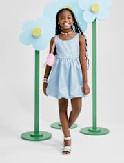 Girls Satin Bubble Dress