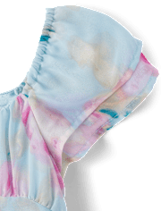 Girls Floral Chiffon Ruffle Dress