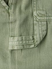 Girls Garment Dyed Utility Baggy Jeans