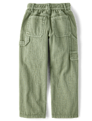 Girls Garment Dyed Utility Baggy Jeans