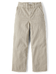 Girls Garment Dyed Utility Baggy Jeans