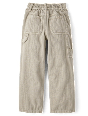 Girls Garment Dyed Utility Baggy Jeans