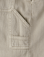 Girls Garment Dyed Utility Baggy Jeans