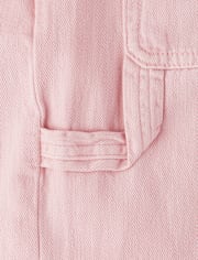 Girls Garment Dyed Utility Baggy Jeans