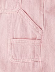Girls Garment Dyed Utility Baggy Jeans
